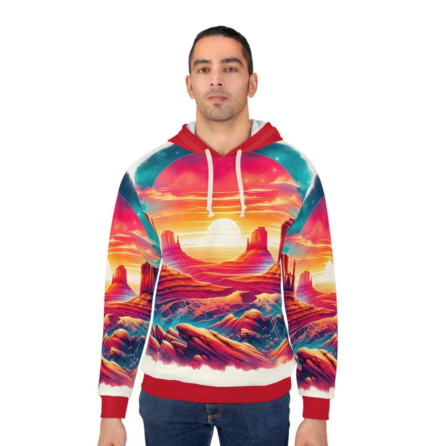 Canyonlands Inspired All Over Print Hoodie Art Scenic Outdoor Adventure Casual
