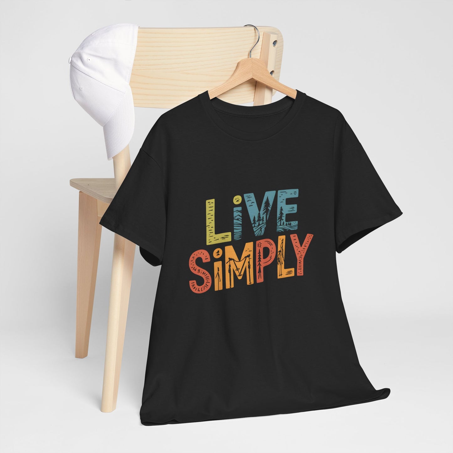 Live Simply Graphic Retro Camping Adventure T-Shirt Short Sleeve Unisex