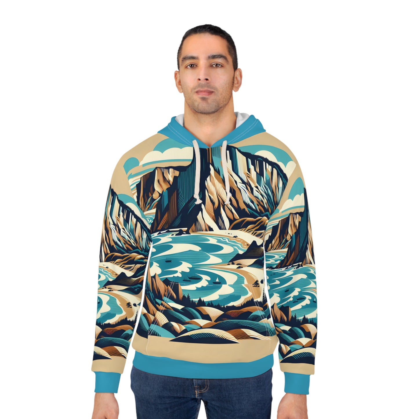 Cape Cod All Over Print Hoodie Outdoor Apparel Travel Fashion Apparel Pullover