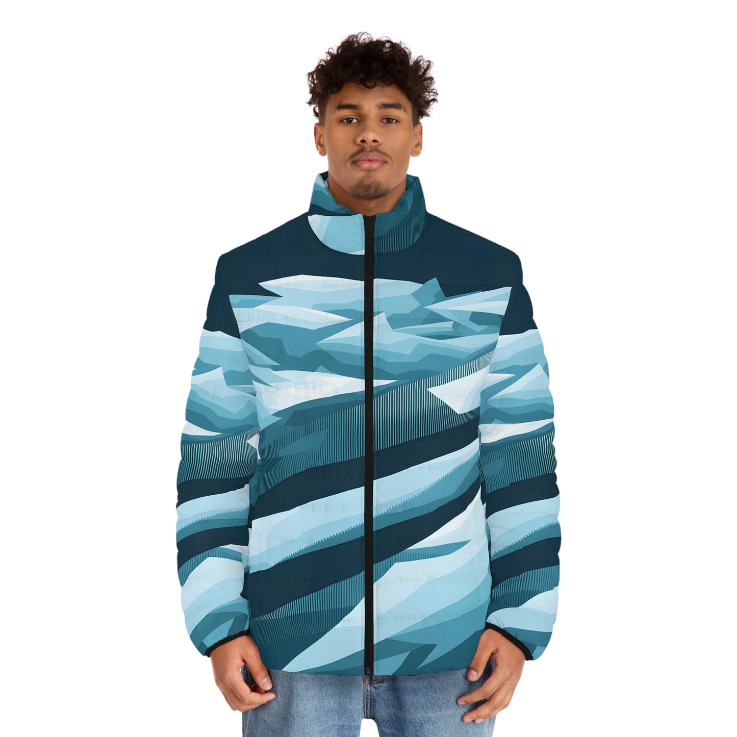 Gradient Ice Puffer Jacket Stylish Outdoor Apparel for Cold Weather Fashion