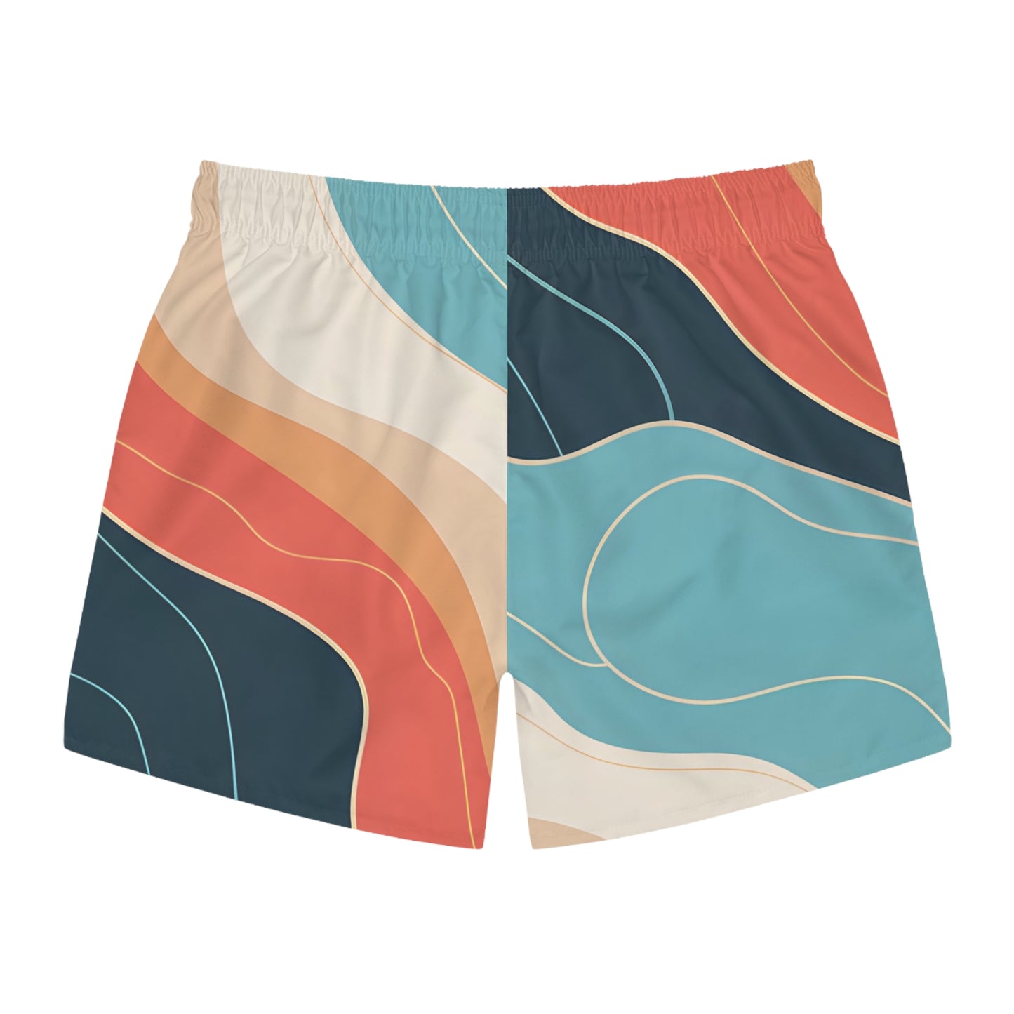 Mens Ocean Stripe Swim Trunks Comfortable and Stylish Beachwear Quick Dry