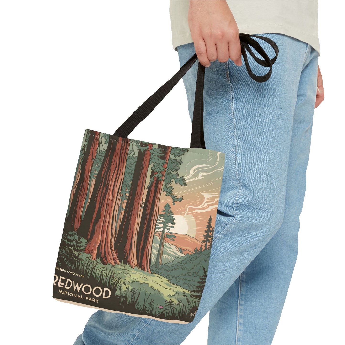 Redwood National Park All Over Print Tote Bag Eco Friendly Travel Accessory