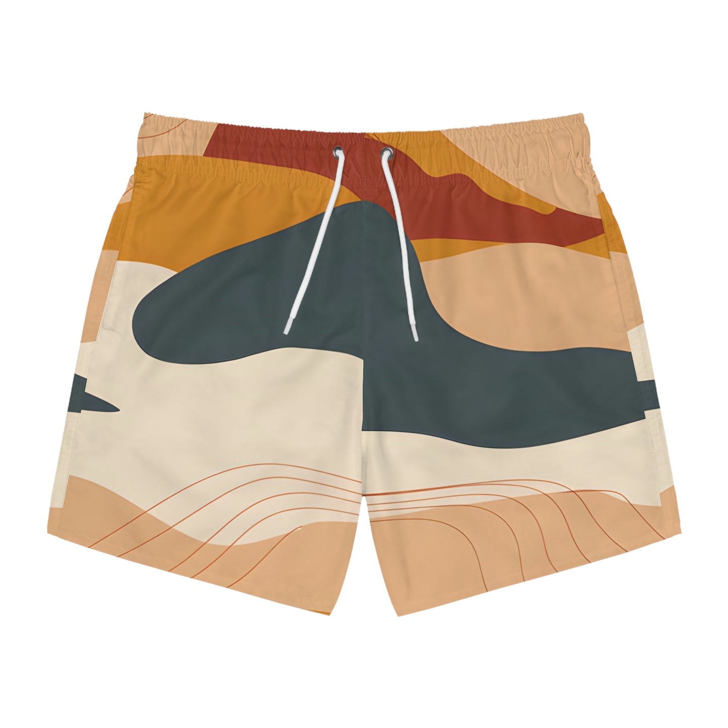 Mens Abstract Desert Swim Trunks Summer Beach Wear