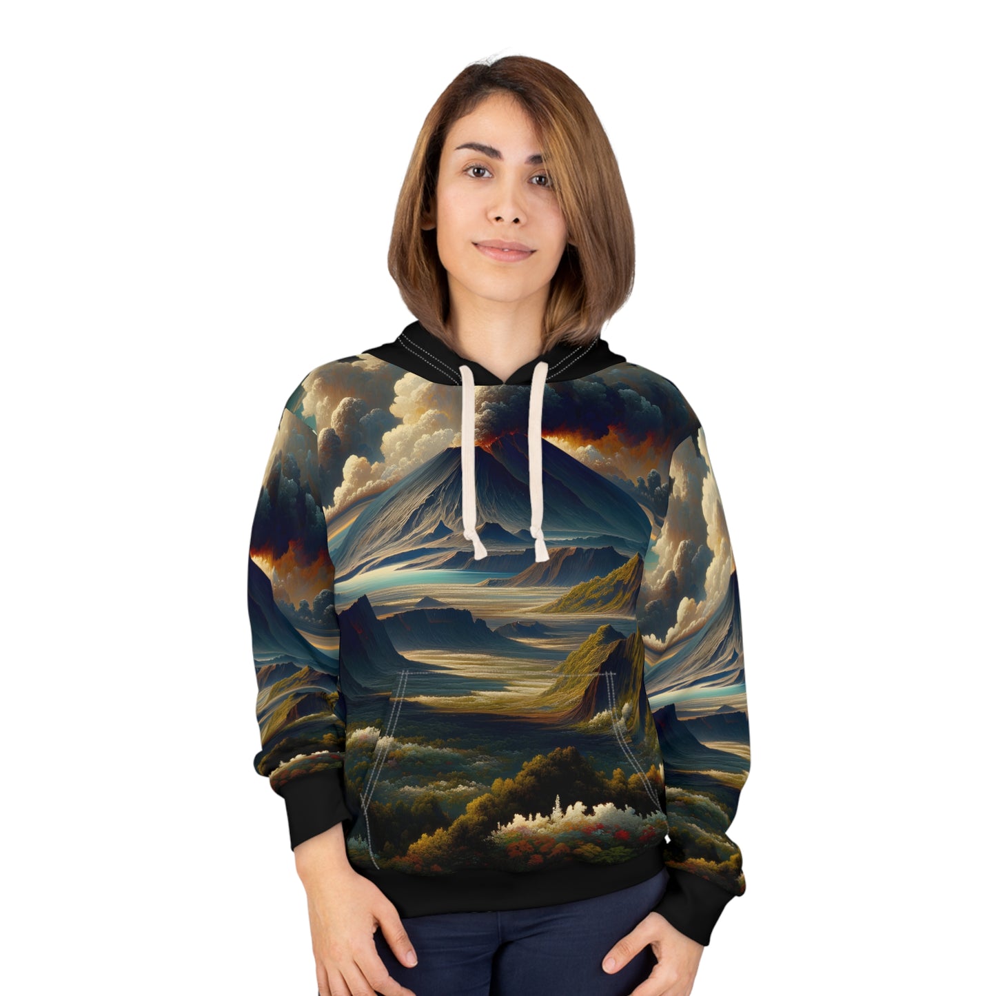 Mount St. Helens Hoodie All-Over Print Eruption Landscape Adventure Pullover