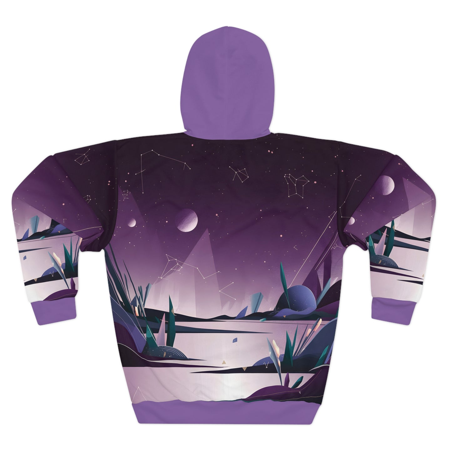 Faded Starlight Hoodie All Over Print Purple Sky Nature Night Scenic Outdoor