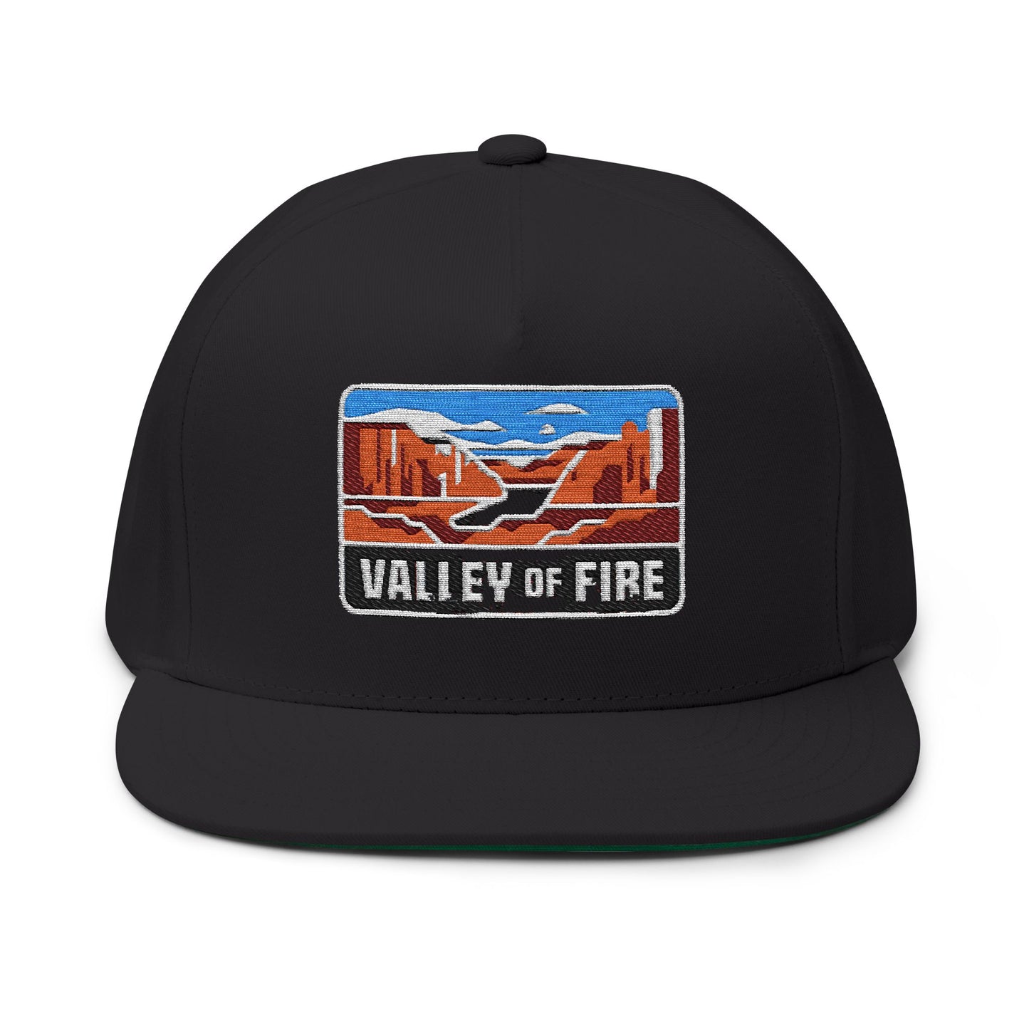 Valley of Fire Flat Bill Hat Desert Sunset Graphic Cap Outdoor Apparel