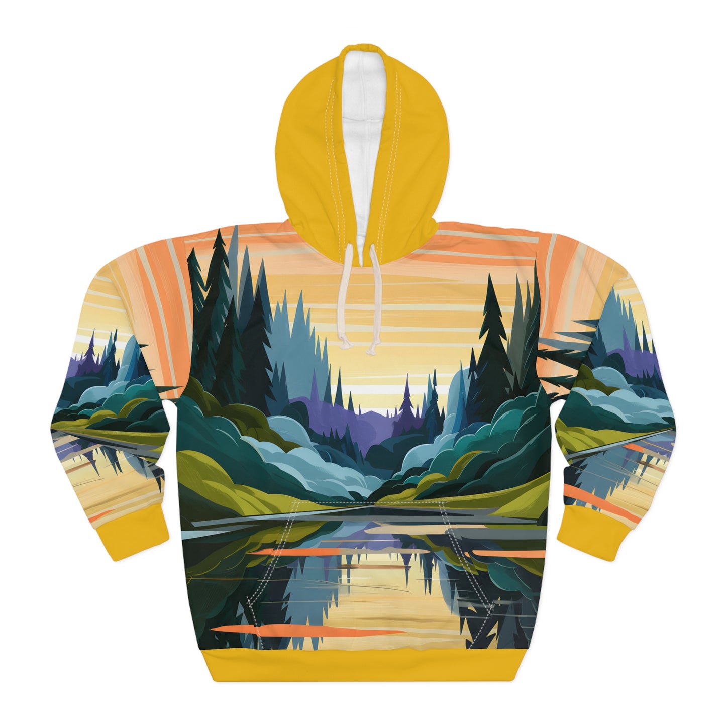 Painted Dusk Inspired Vibrant All-Over Print Hoodie for Outdoor Adventures Wear