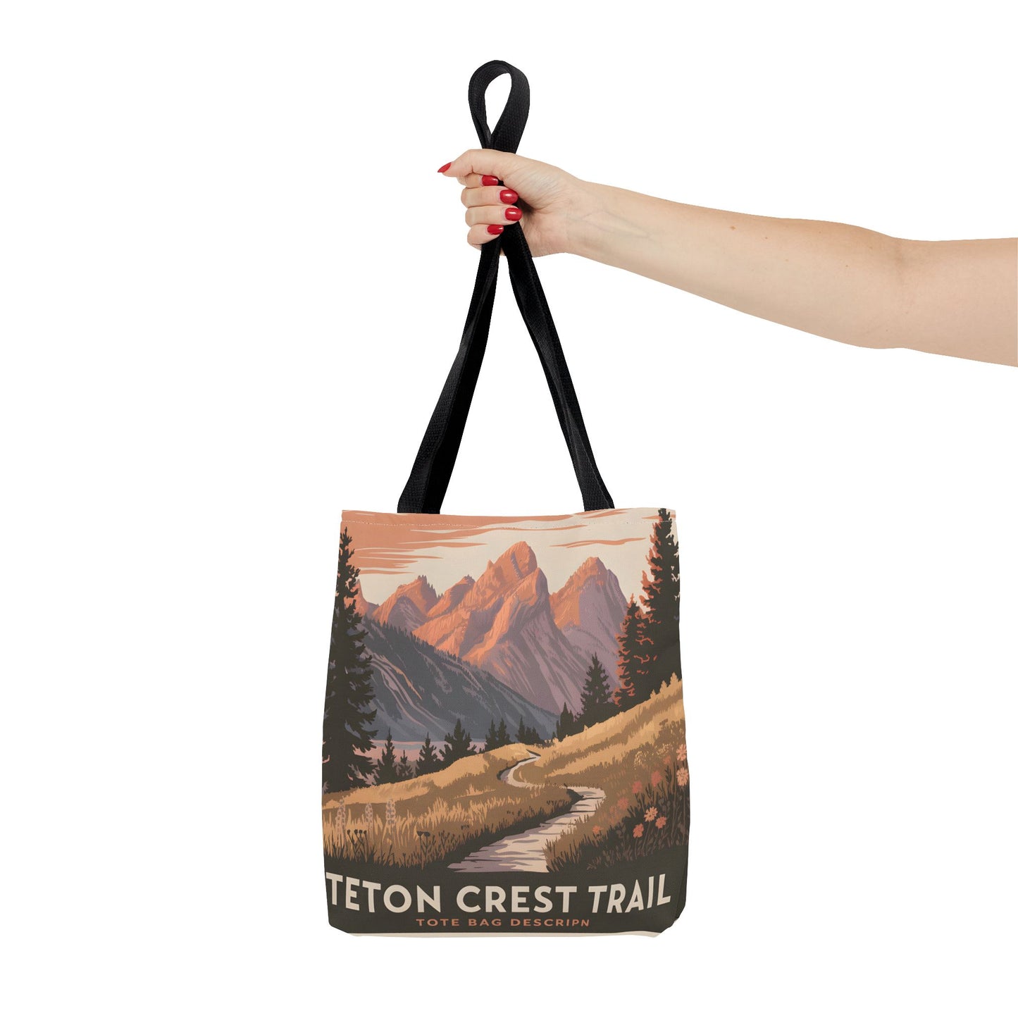 Teton Crest Trail Tote Bag All Over Print Scenic Mountain Hiking Nature Travel