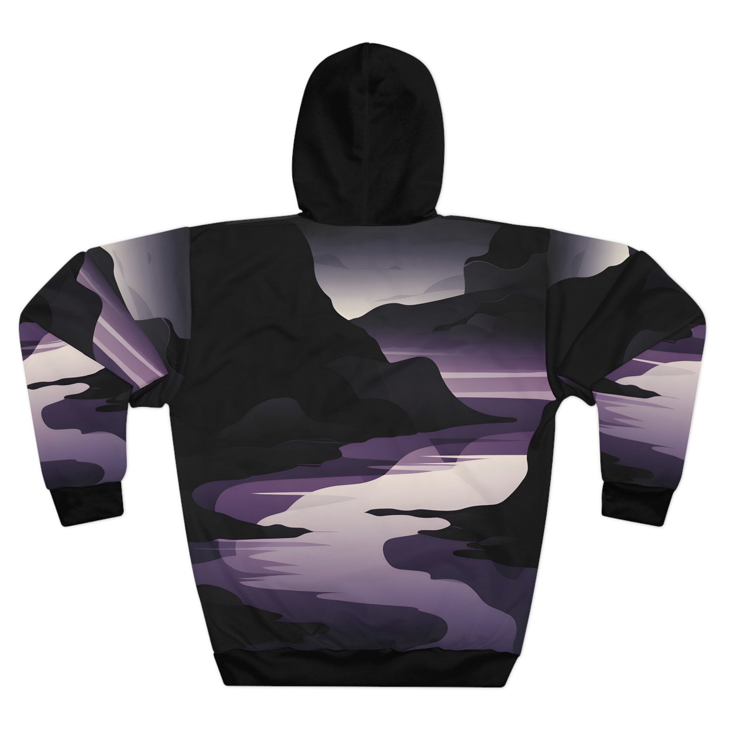 Obsidian Mist All-Over Print Pullover Hoodie Perfect for Outdoor Adventures
