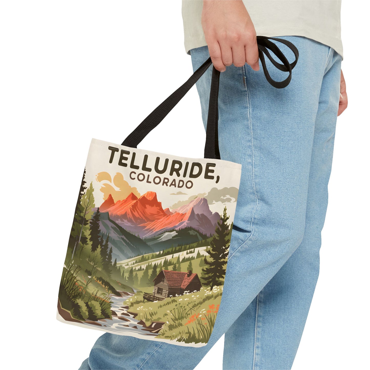 Telluride Colorado Tote Bag All Over Print Mountain Art Landscape Eco Friendly
