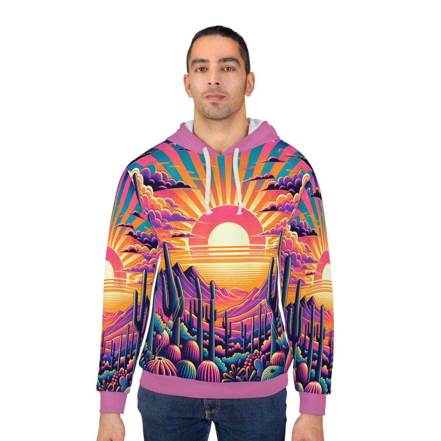 Saguaro National Park Hoodie All Over Print Desert Graphic Adventure Pullover