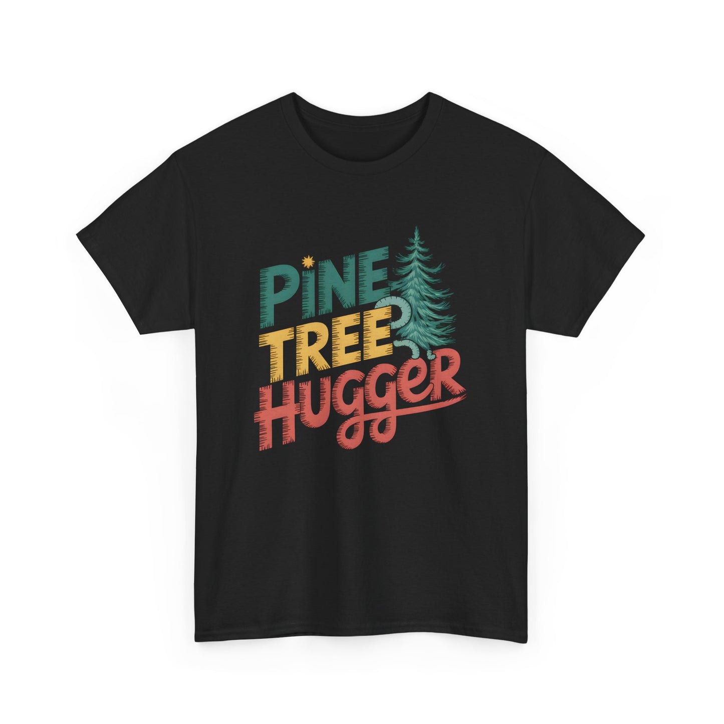Pine Tree Hugger Graphic T-Shirt Unisex Vintage Nature Camping Hiking Gift