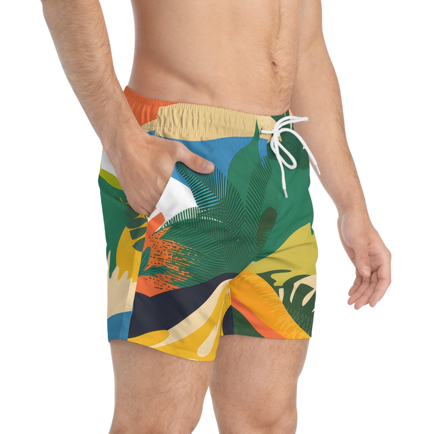Tropical Island Men's Swim Trunks Quick Dry Swimwear Surf Tropical Beach Wear