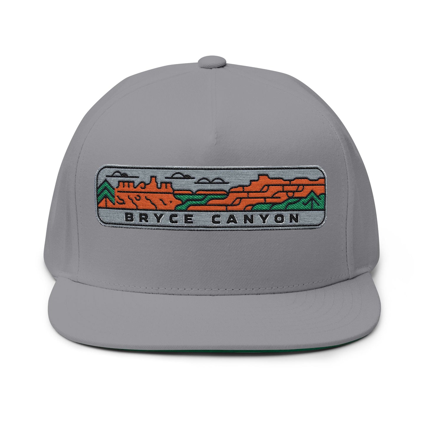 Bryce Canyon Embroidered Flat Bill Cap Outdoor Hiking Hat