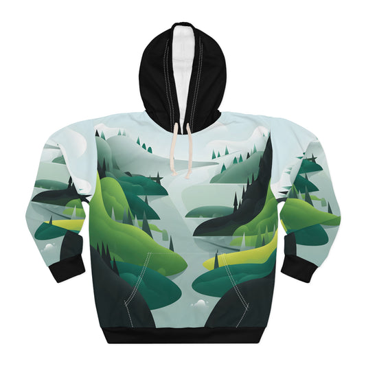 Lush Echoes All Over Print Hoodie Adventure Travel Outdoor Casual Apparel