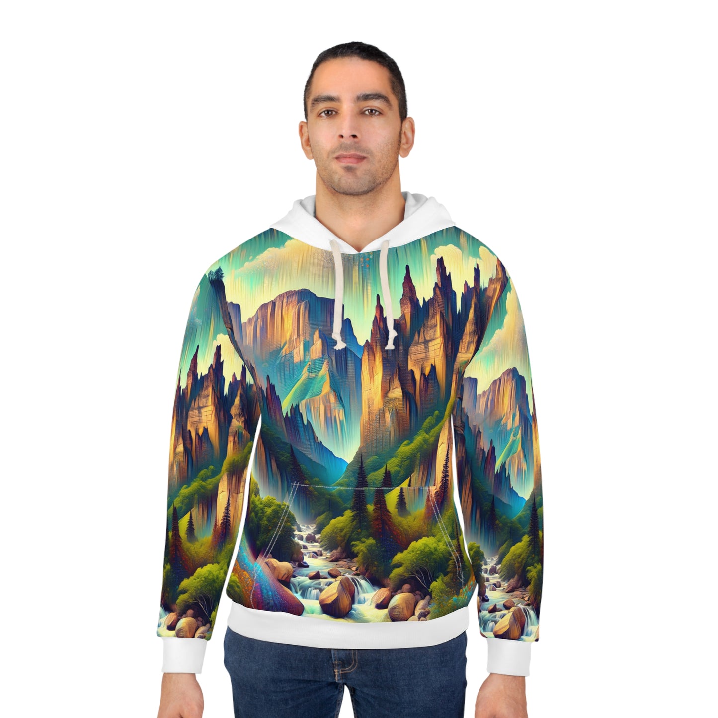 All-Over Print Hoodie Featuring Stunning Zion National Park Landscape Art
