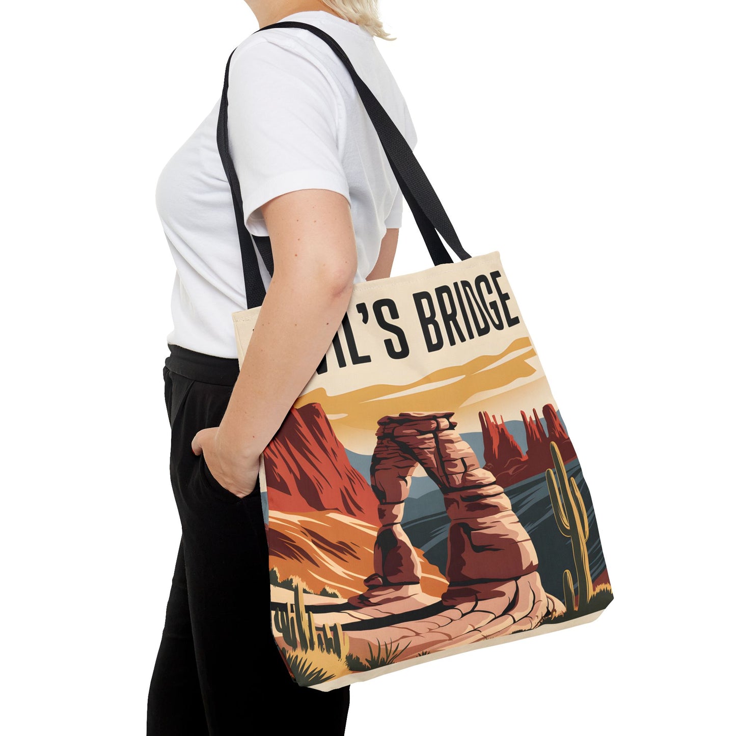 Devils Bridge Tote Bag Unique Design Scenic Landscape Eco-Friendly Carryall
