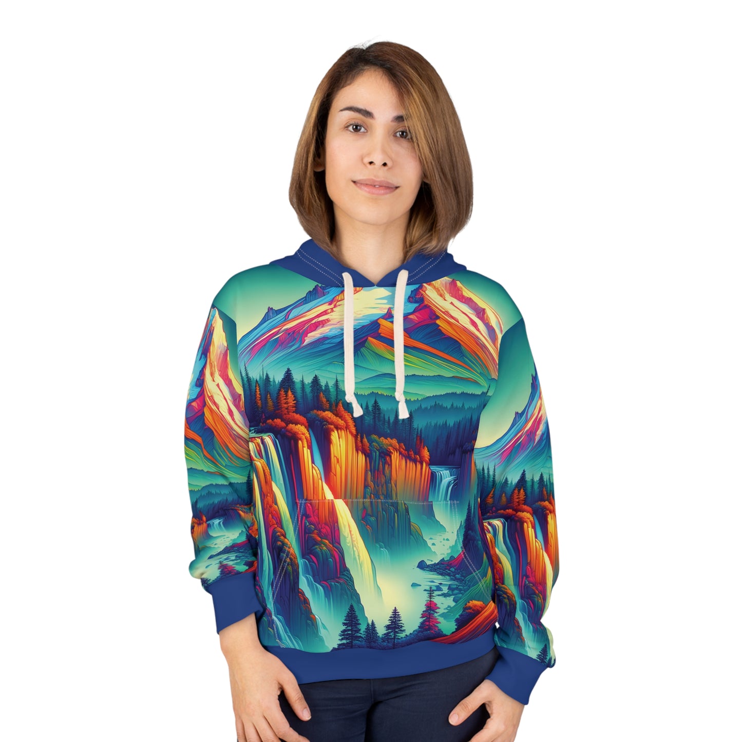 Mount Hood Hoodie All Over Print Colorful Nature Pullover Hiking Adventure