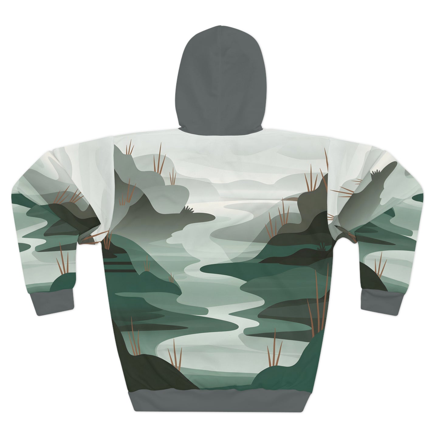 Nature Inspired Scene All Over Print Pullover Hoodie Travel Outdoor Apparel