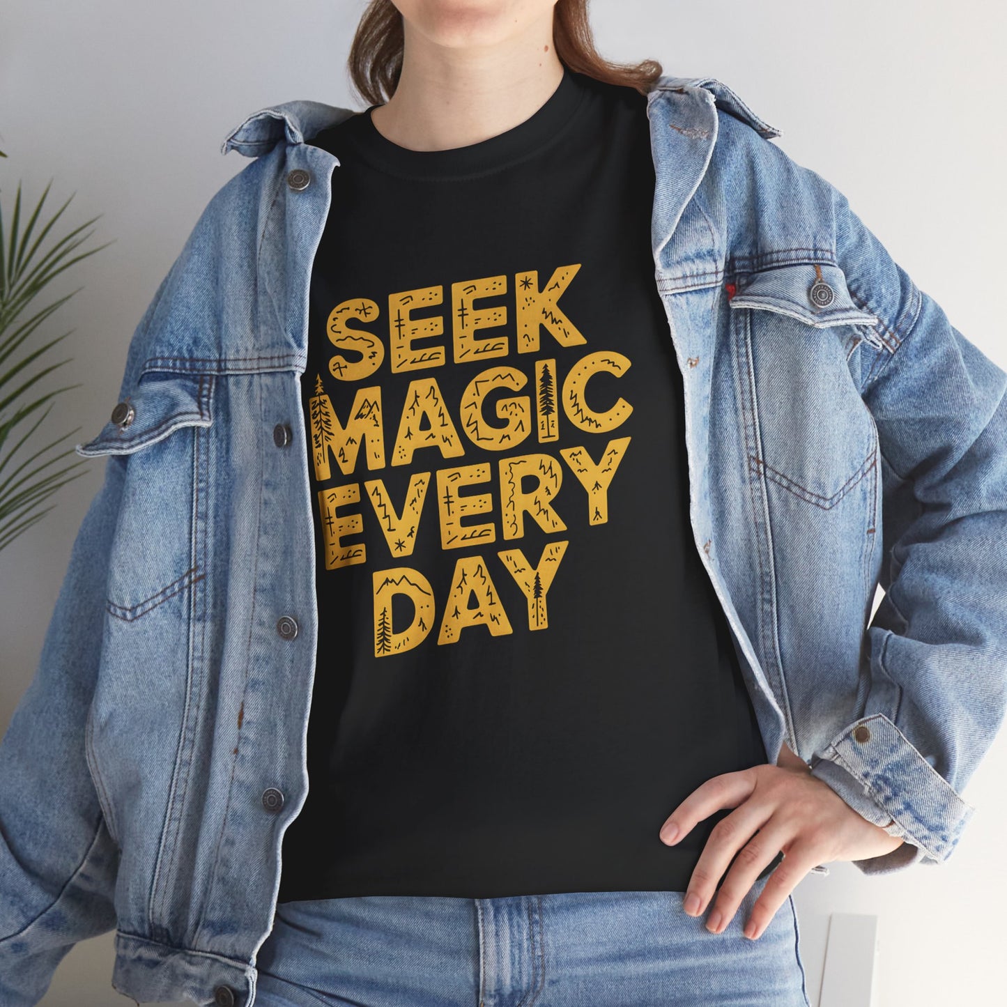 Seek Magic Every Day Graphic Tee Adventure Shirt for Nature Lovers Short Sleeve