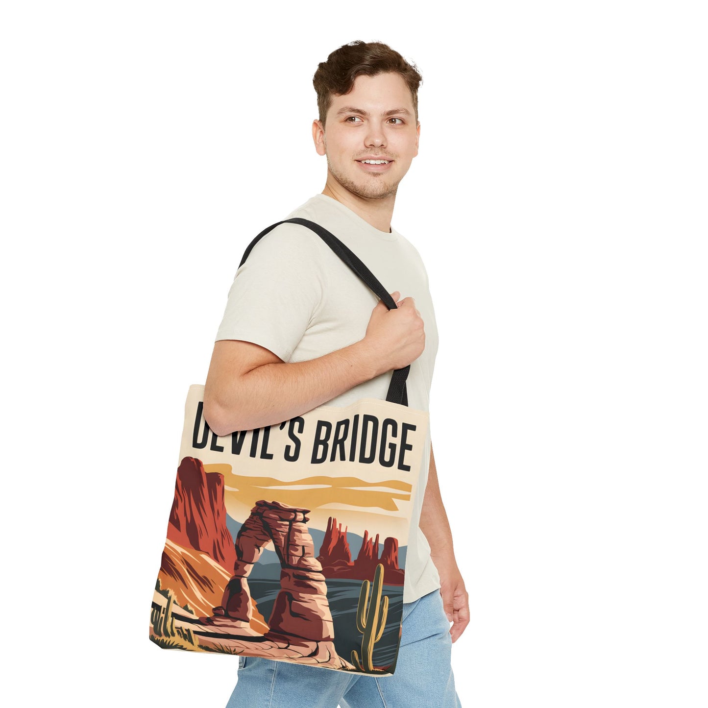 Devils Bridge Tote Bag Unique Design Scenic Landscape Eco-Friendly Carryall