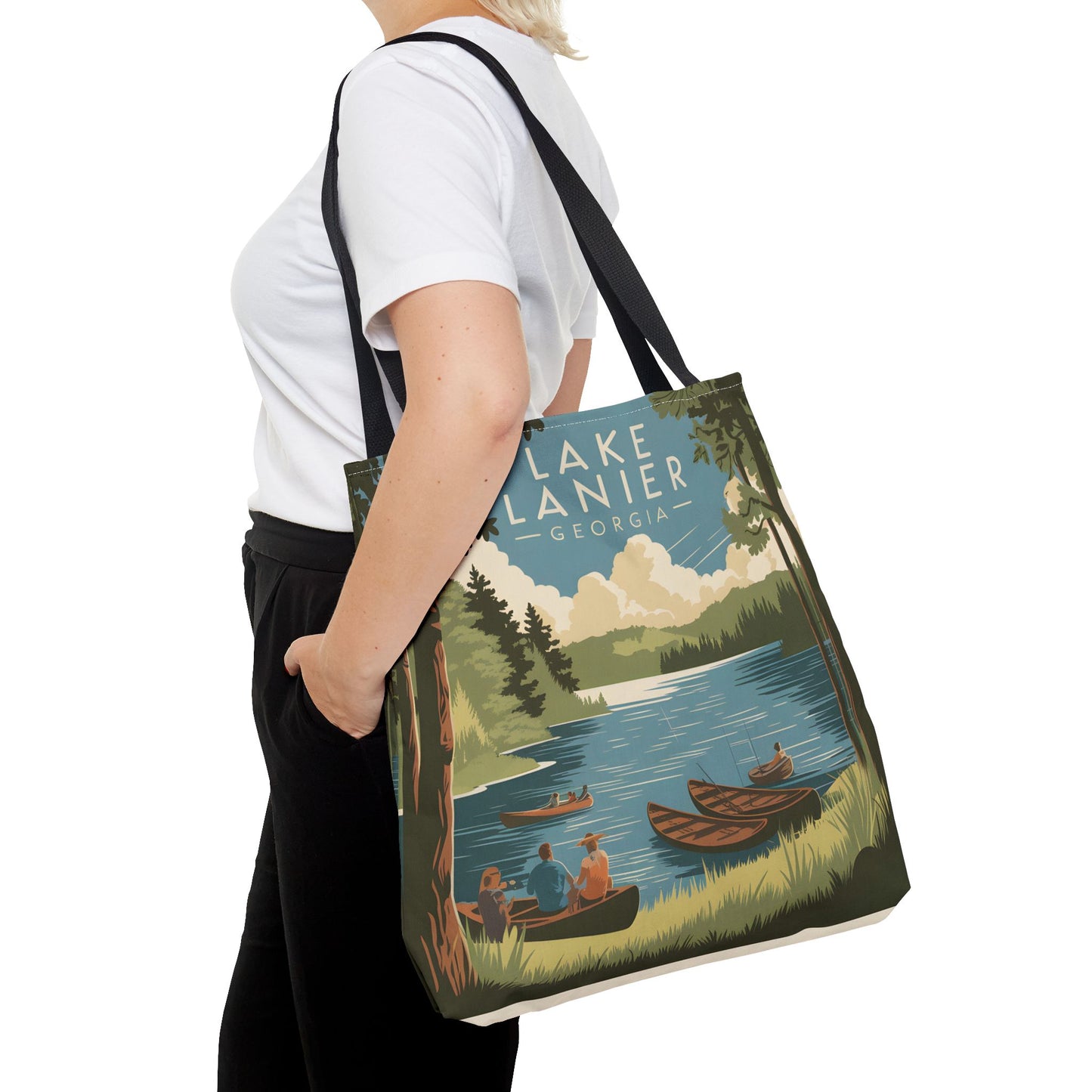 Lake Lanier Georgia All Over Print Tote Bag Scenic Nature Design Summer Vibes