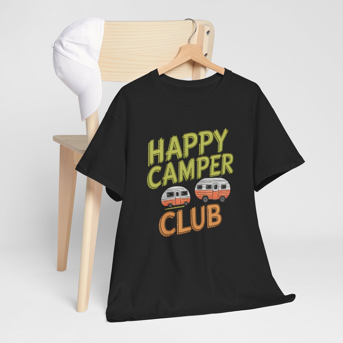 Happy Camper Club Vintage Trailer Camping Graphic T-Shirt Gift For Travelers