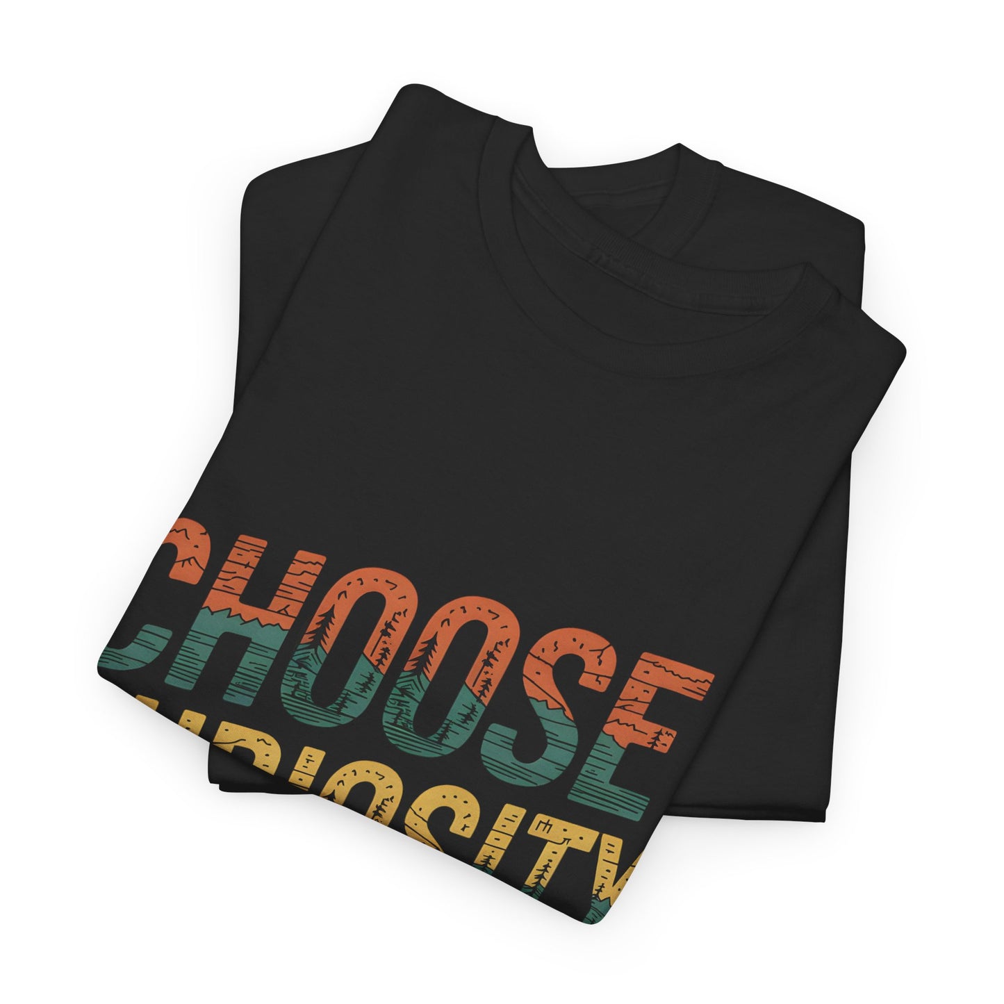 Choose Curiosity Vintage Graphic Tee Outdoor Short Sleeve T-Shirt Casual Wear