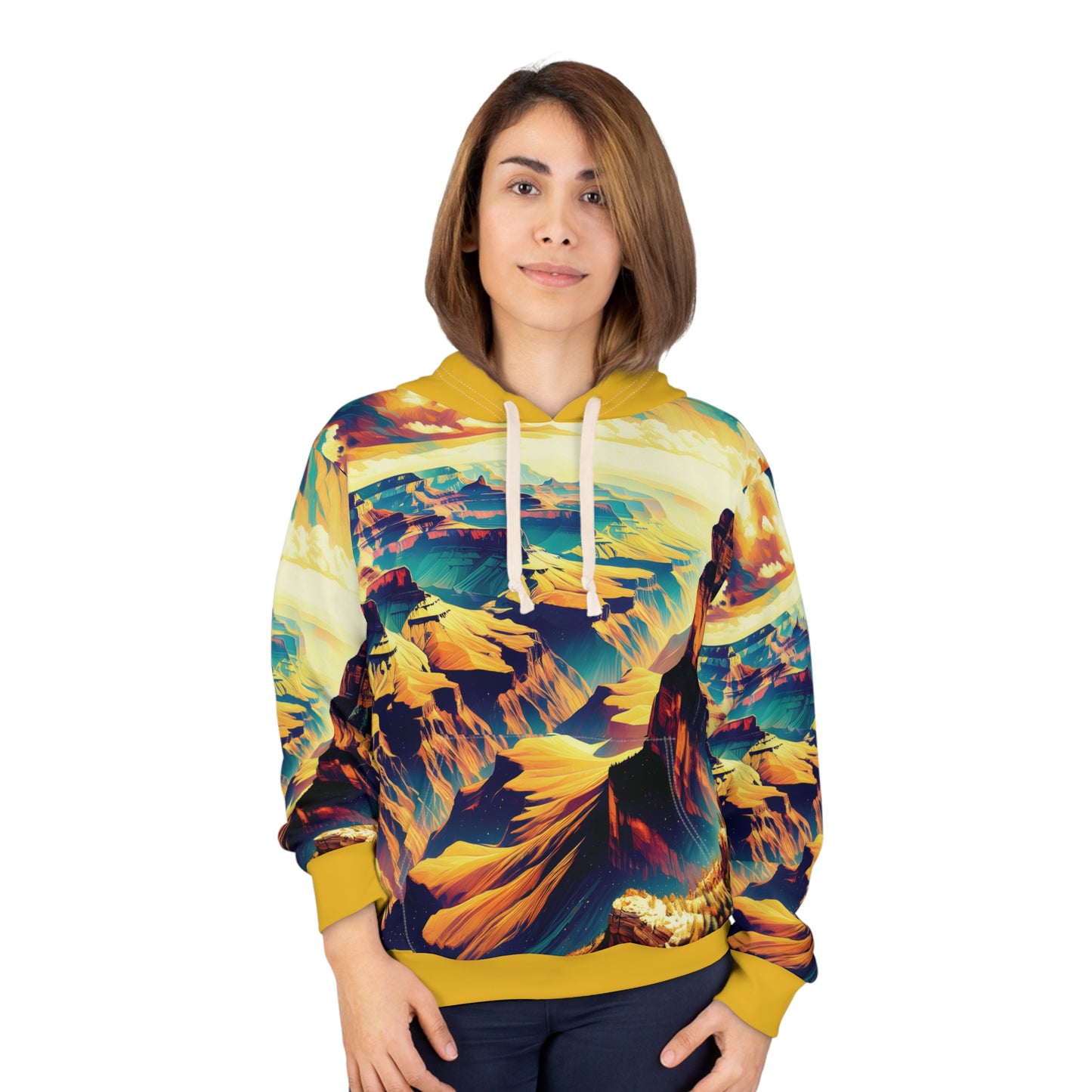 Grand Canyon Hoodie All Over Print Pullover Desert Landscape Nature Scene Bold