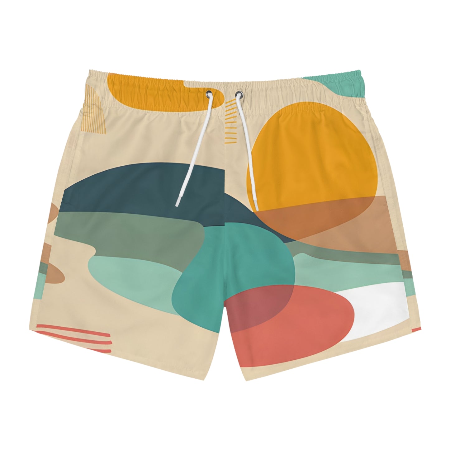 Seaside Retro Swim Trunks Men’s Beach Shorts Summer Surf Wear Colorful Quick Dry