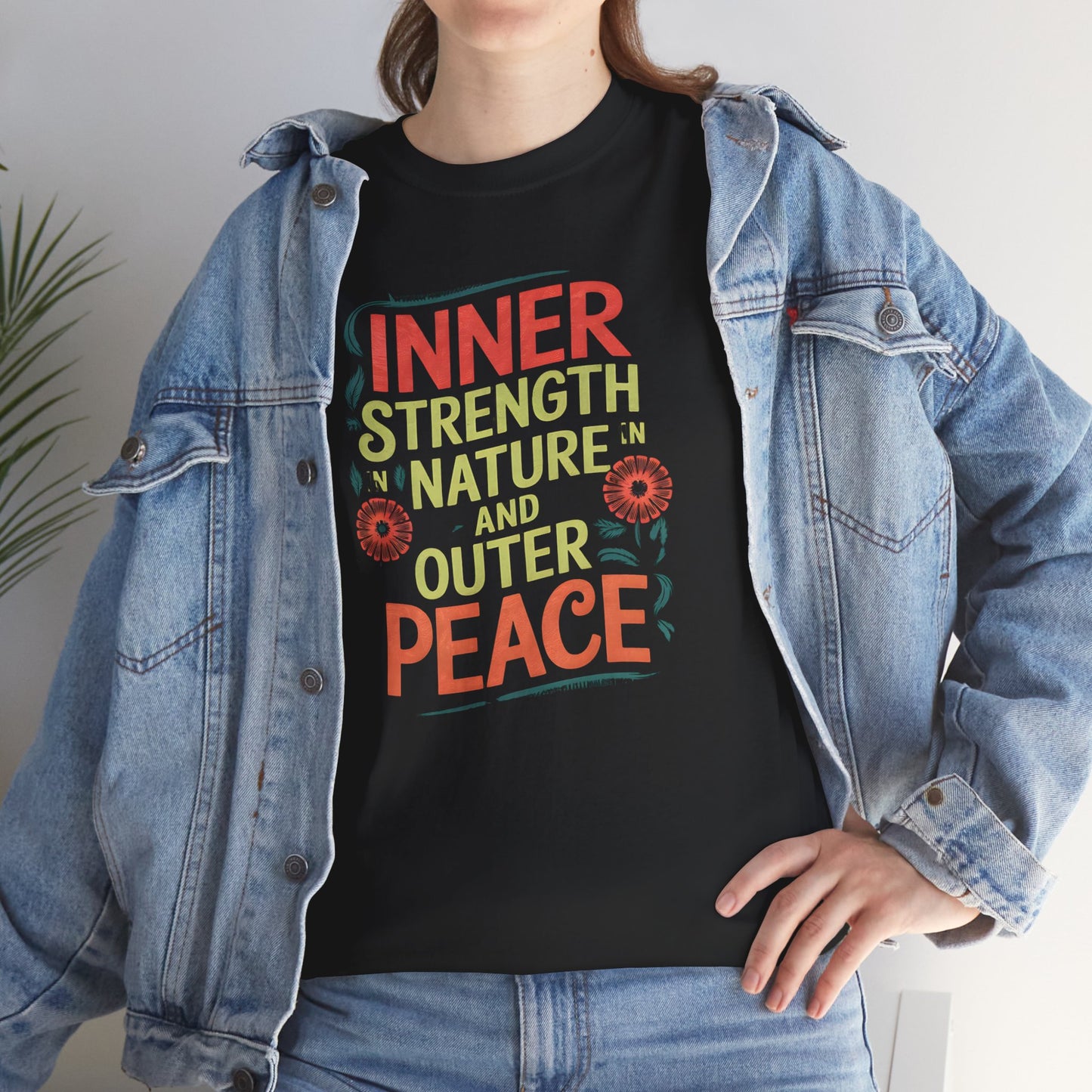 Inner Strength T-Shirt Nature Graphic Tee Outer Peace Gift for Him Her Mindful