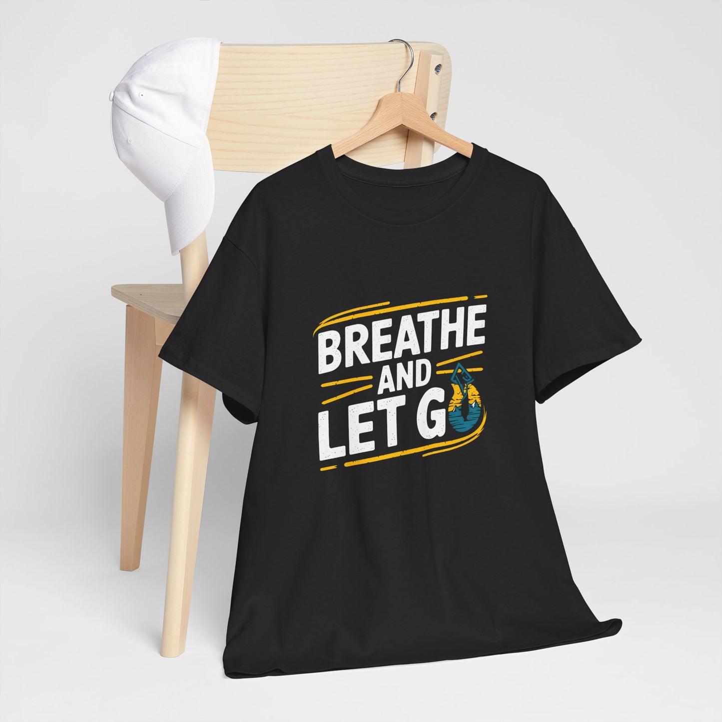 Breathe and Let Go T-Shirt Inspirational Graphic Tee Mindfulness Nature Gift