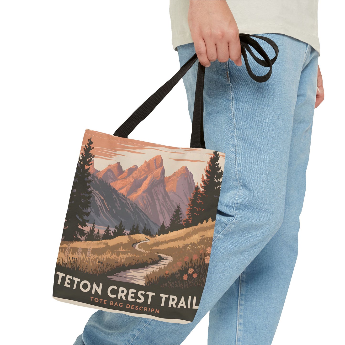 Teton Crest Trail Tote Bag All Over Print Scenic Mountain Hiking Nature Travel