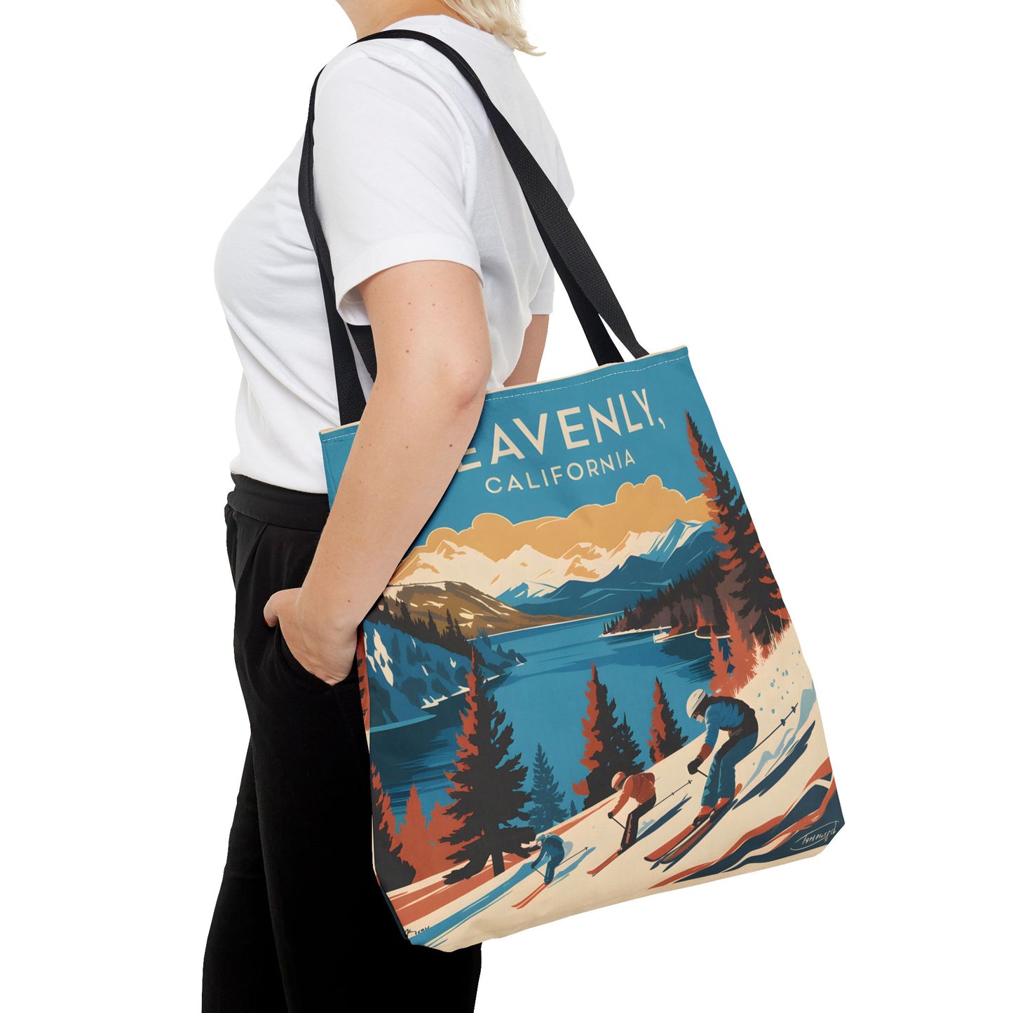 Heavenly Tote Bag All Over Print California Ski Resort Lake Mountain Travel