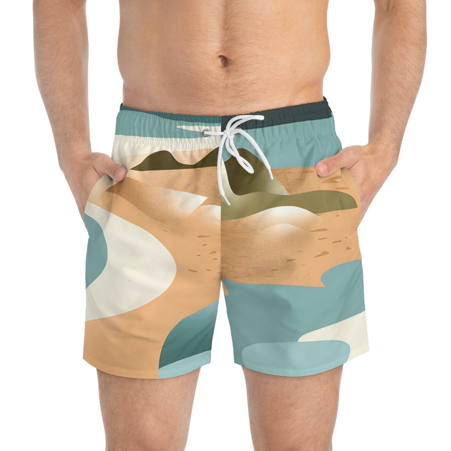 Cove Mist Mens Swim Trunks Stylish Beachwear for Summer Fun