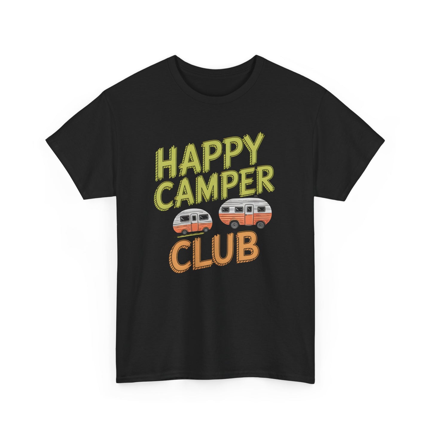 Happy Camper Club Vintage Trailer Camping Graphic T-Shirt Gift For Travelers