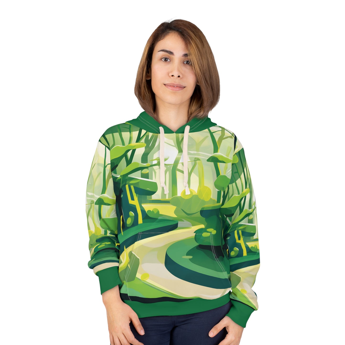 Sunwashed Forest Hoodie All Over Print Nature Trail Pullover Hiking Outdoor Gear