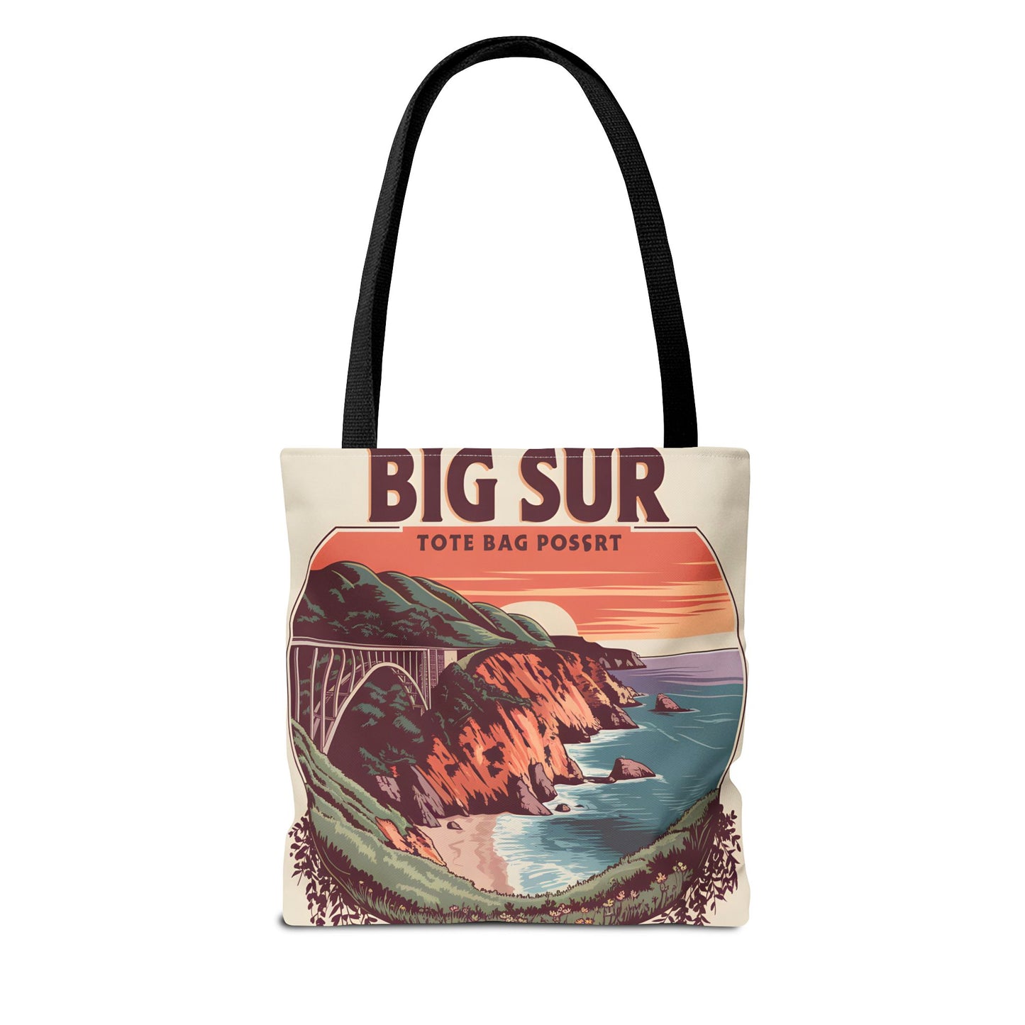 Big Sur Scenic Tote Bag Coastal Landscape Eco-Friendly All Over Print Apparel