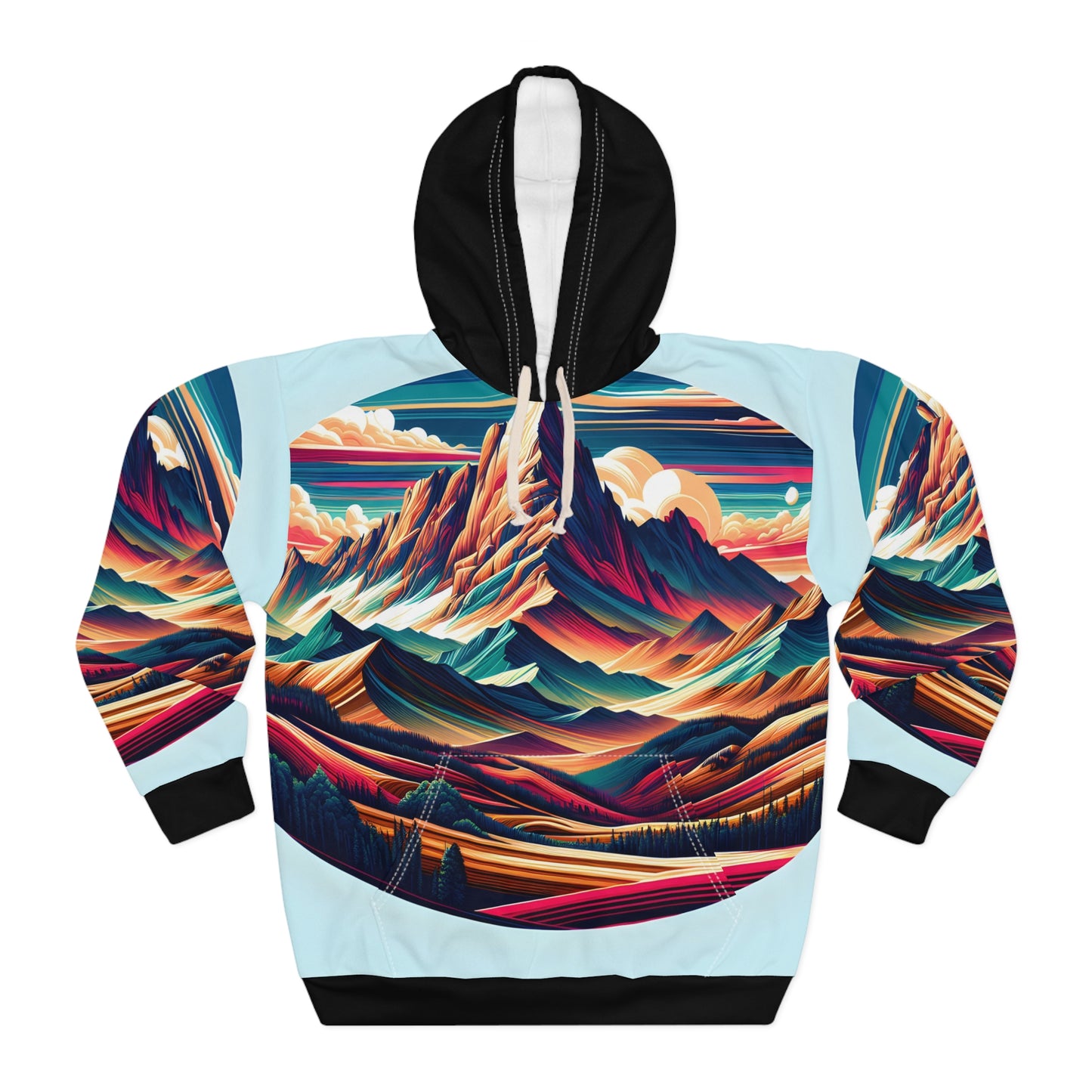 Longs Peak Colorado All Over Print Hoodie Outdoor Apparel Nature Art Travel Wear