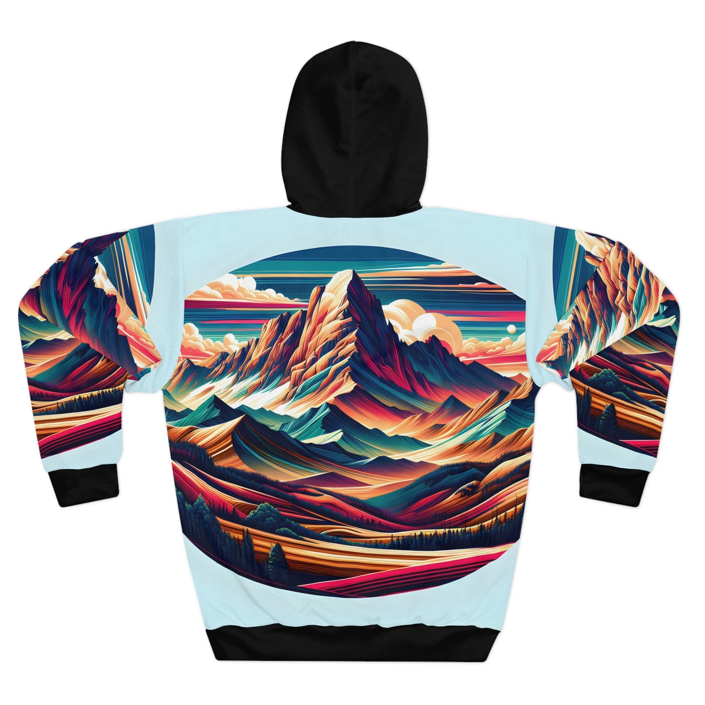 Longs Peak Colorado All Over Print Hoodie Outdoor Apparel Nature Art Travel Wear