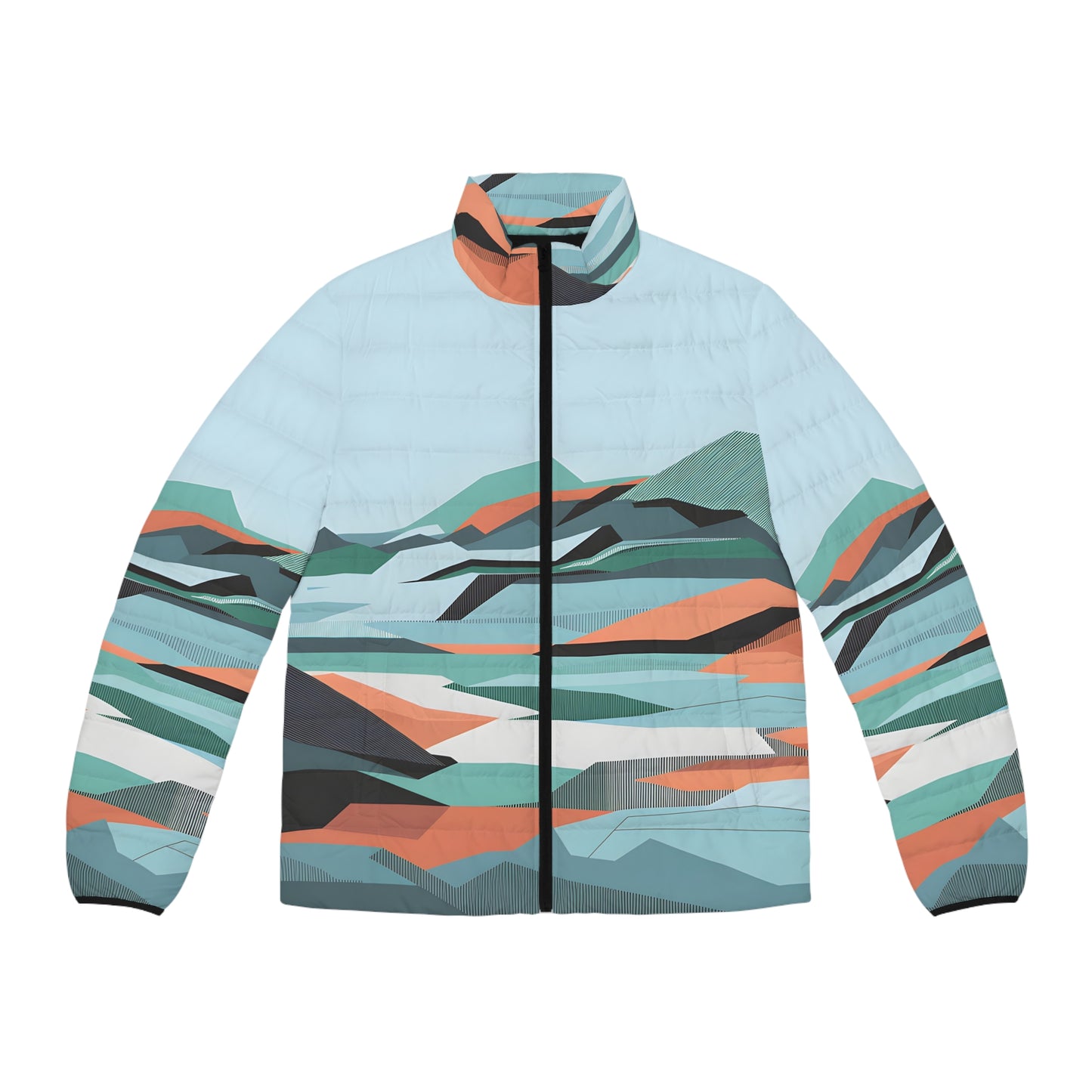 Wavy Tundra Puffer Jacket Men’s Winter Warm Outdoor Coat Camo Print Stylish