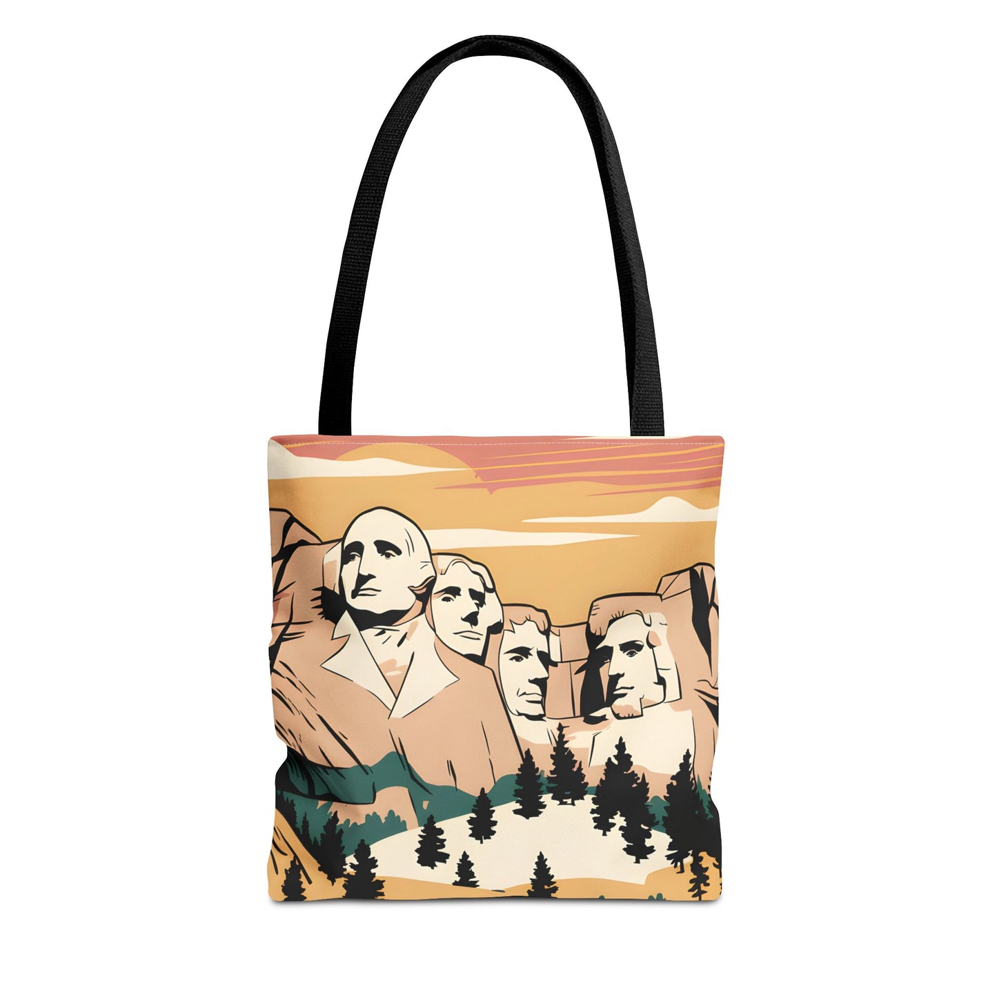 Mount Rushmore Tote Bag, National Parks Shoulder Bag, Patriotic USA Print,
