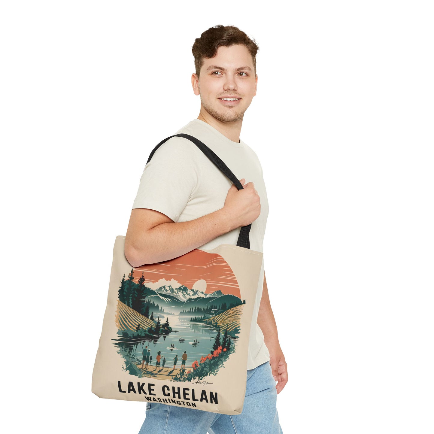 Lake Chelan Washington Scenic Tote Bag All Over Print Outdoor Adventure