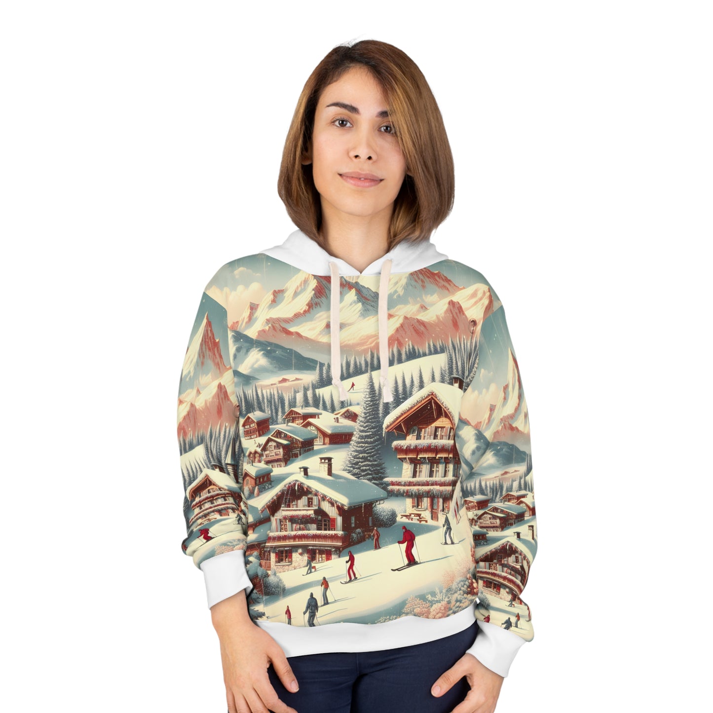 Okemo Vermont All Over Print Hoodie Outdoor Adventure Apparel Casual Wear