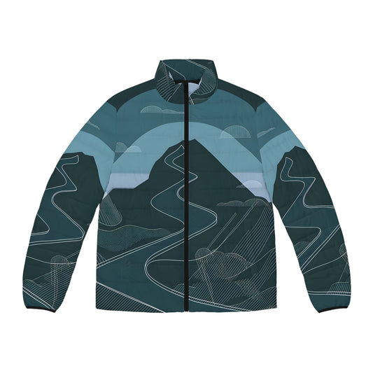 Mountain Art Men's Puffer Jacket, Outdoor Adventure Winter Coat, Hiking Skiing