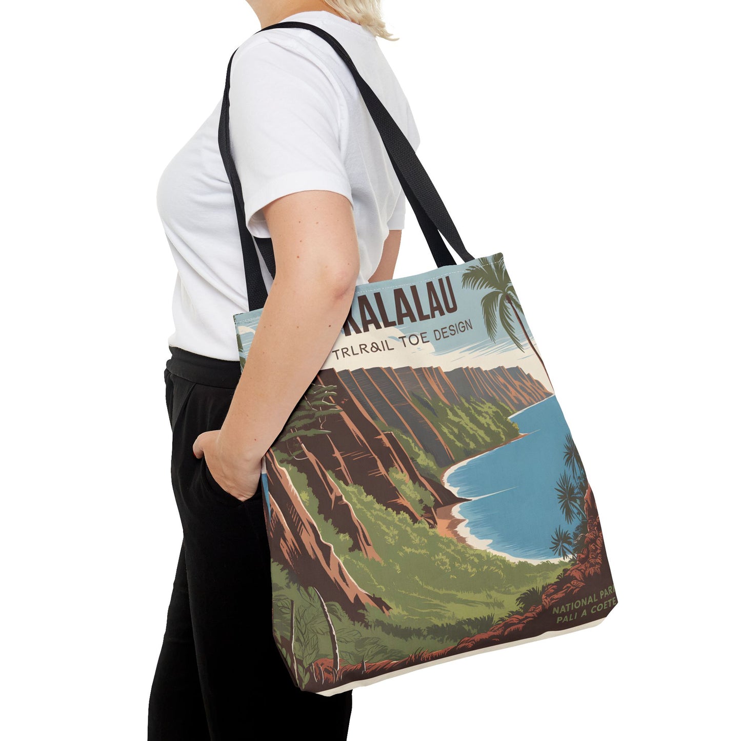 Kalalau Trail All Over Print Tote Bag Nature Lover Beach Scene Eco Friendly