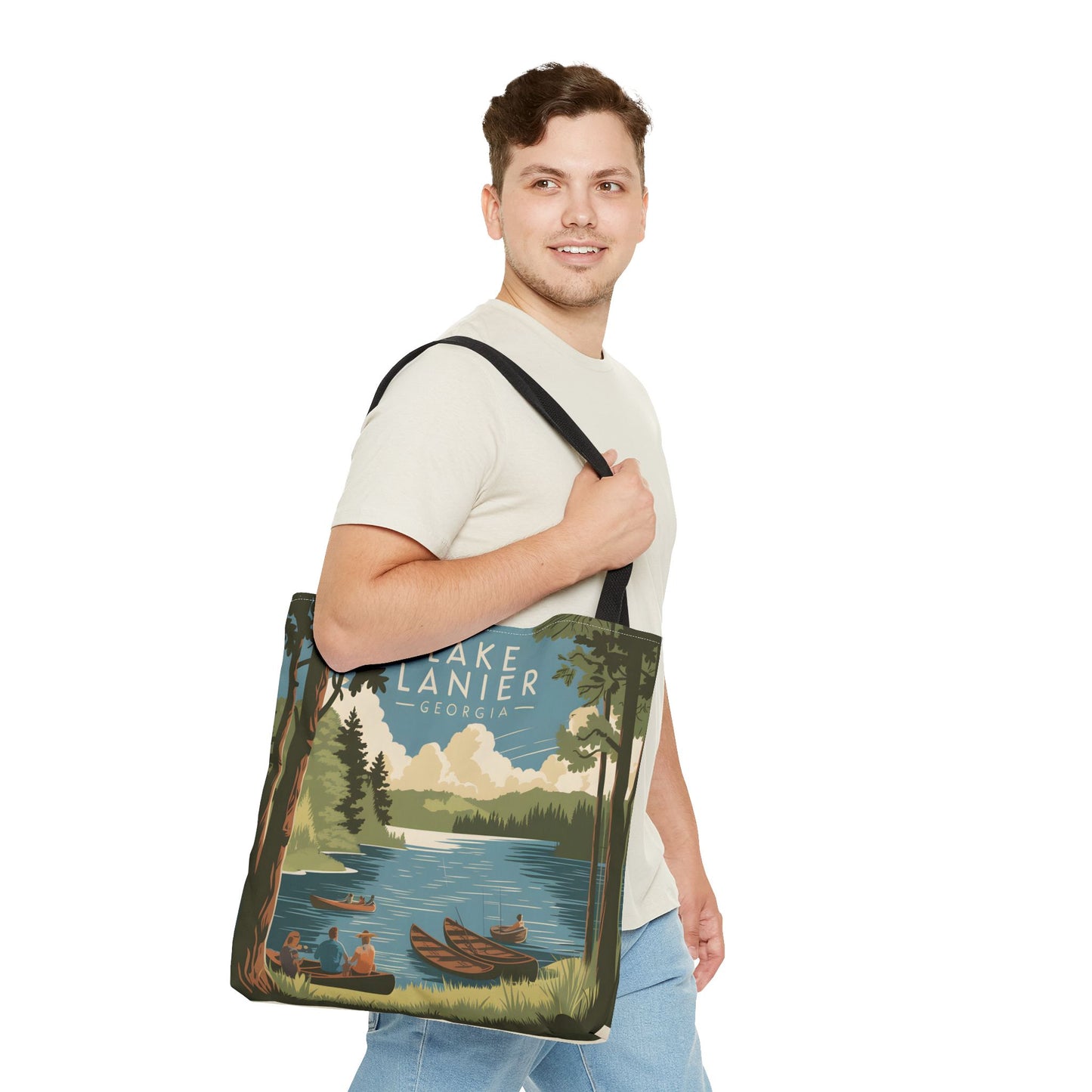 Lake Lanier Georgia All Over Print Tote Bag Scenic Nature Design Summer Vibes
