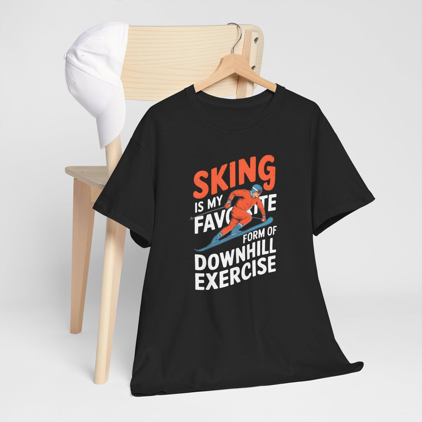 Skiing is my favorite downhill exercise winter sports t-shirt gift - T Shirt