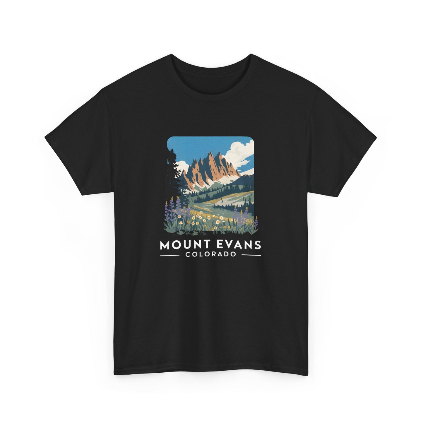 Mount Evans Colorado T-Shirt Scenic Mountain Nature Hiking Graphic Tee