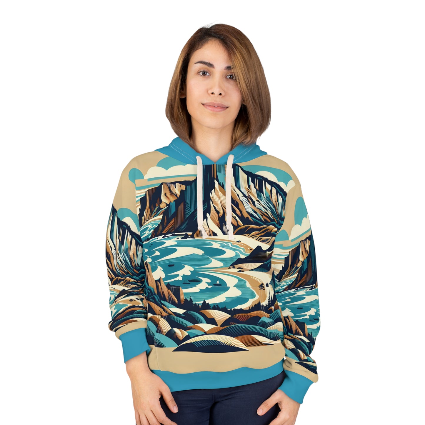 Cape Cod All Over Print Hoodie Outdoor Apparel Travel Fashion Apparel Pullover